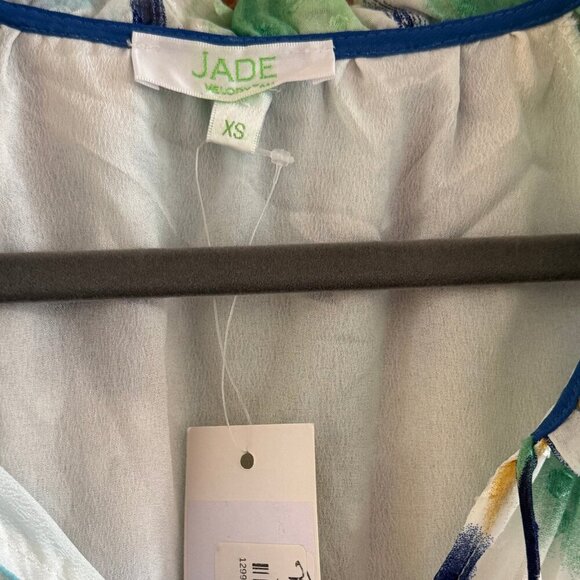 NWT Jade Melody Tam Maxi Dress XS | Watercolor Print | Tiered Swiss Dot - Picture 6 of 8